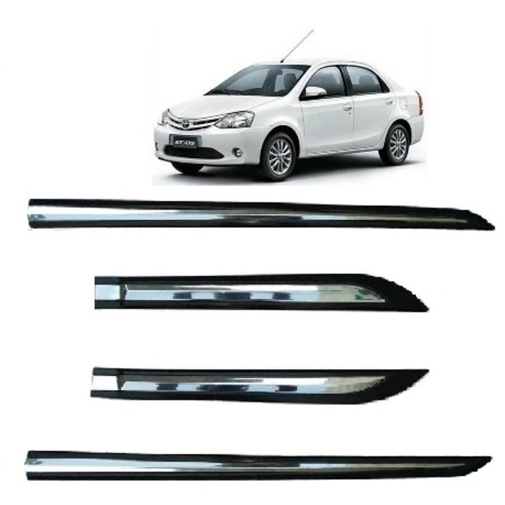 Door Side Beading For Etios  - Silver & Black